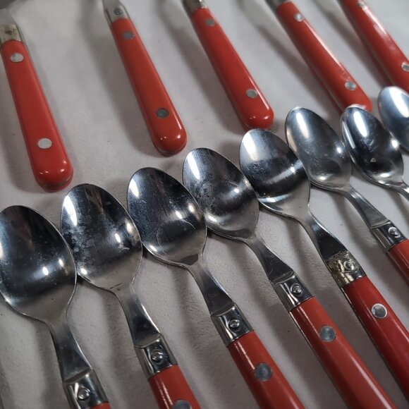 51 IKEA Red Stainless Steel Cutlery Flatware Serving Utensils Fork Spoon Knife - Picture 8 of 14